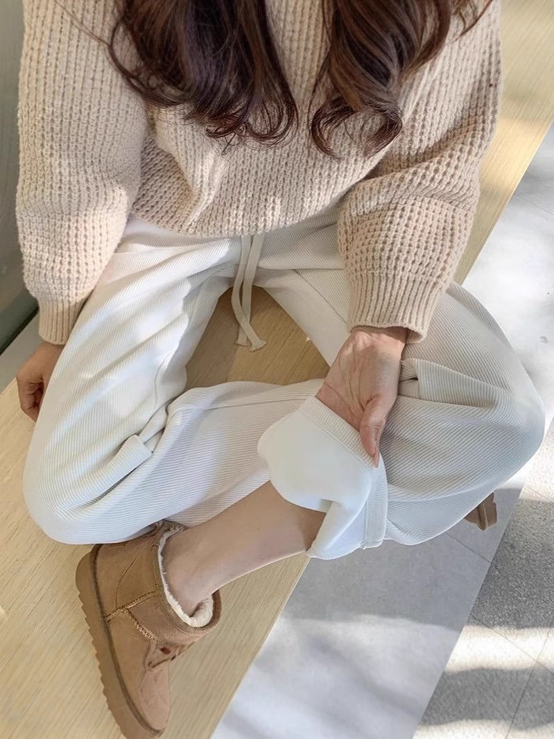 Chenille Pants Women'S 2025 Wide Leg Pants Dagging Small Soft Waxy Thin Casual Straight Pants - Image 2